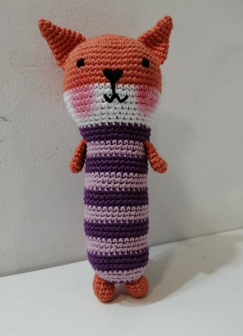 Amigurumi sonajero zorrito - Imagen 1