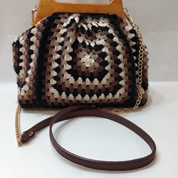 Bolso boquilla de madera con asa. - Imagen 2