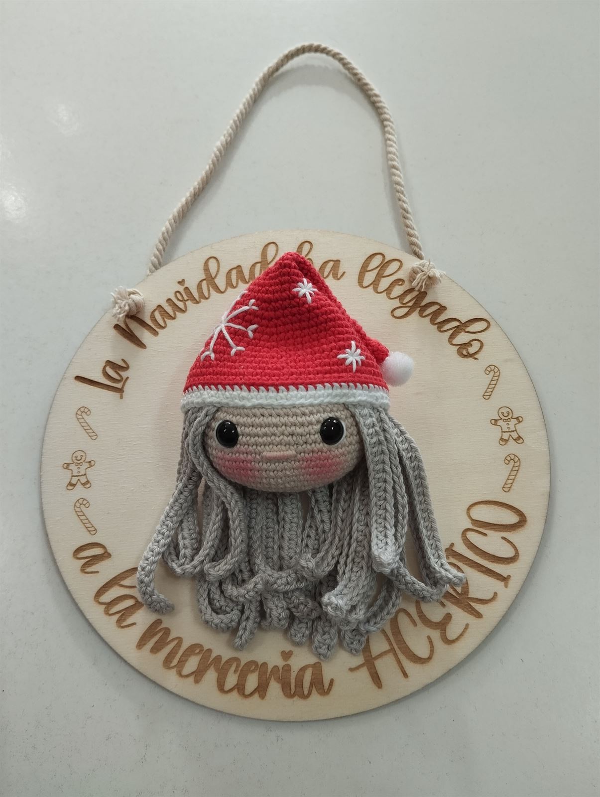 Cartel navideño "Sra. Noel" para puerta - Imagen 1