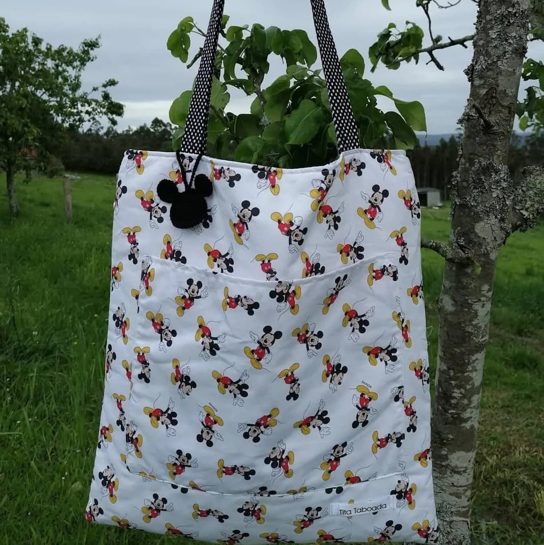 Tote bag con bolsillo hotsell